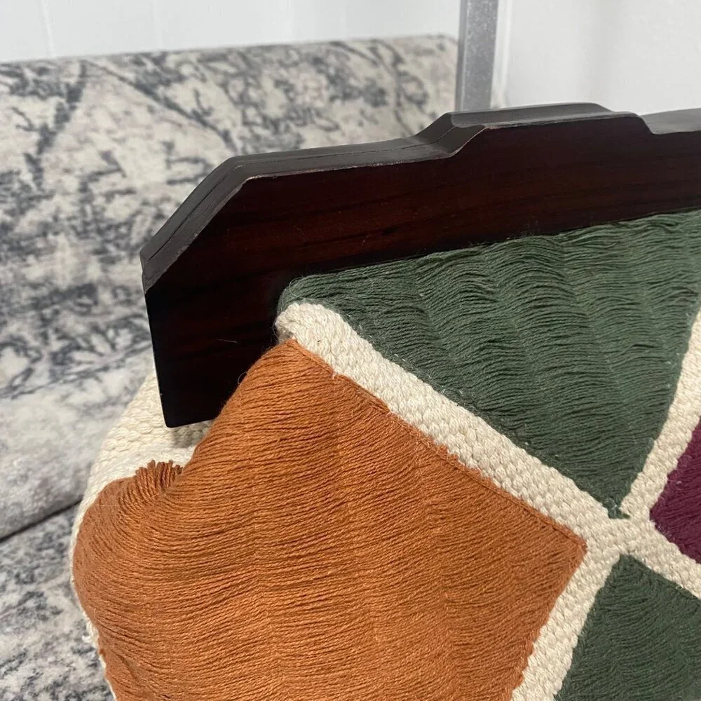 NEW Zara Multicoloured Geometric Knit design Clutch Bag